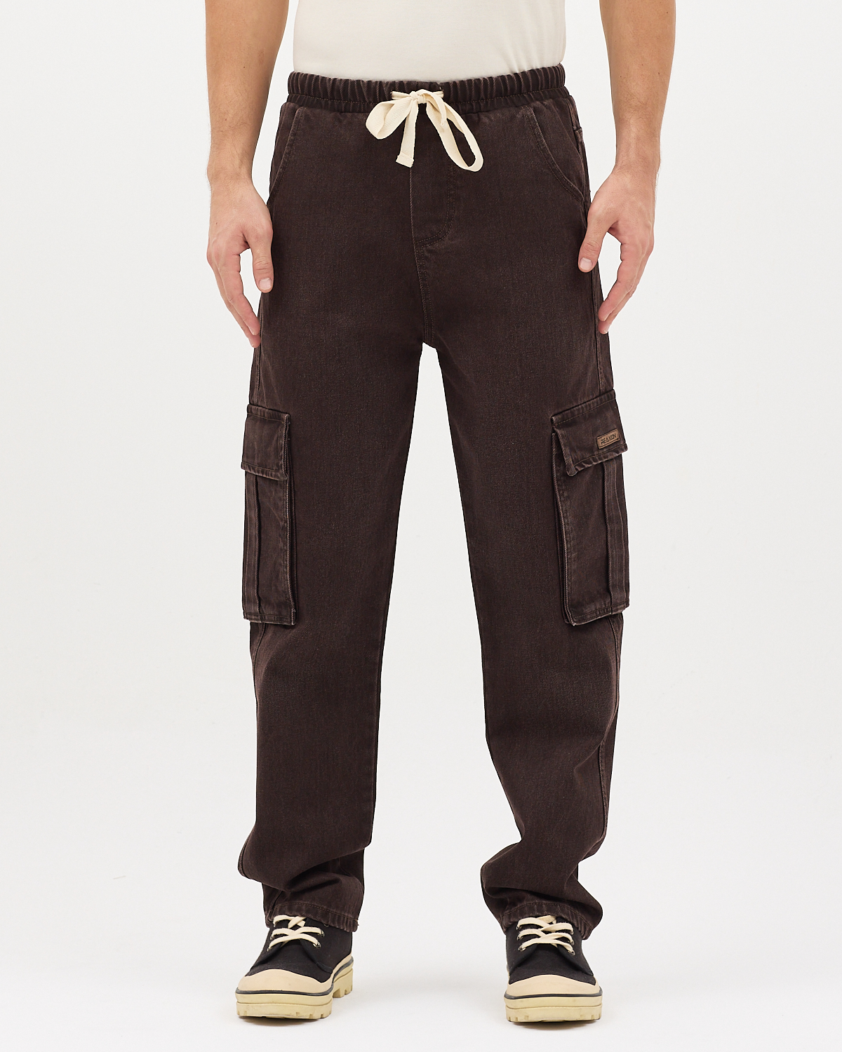 BAGGY KARGO JEAN KOYU KAHVE